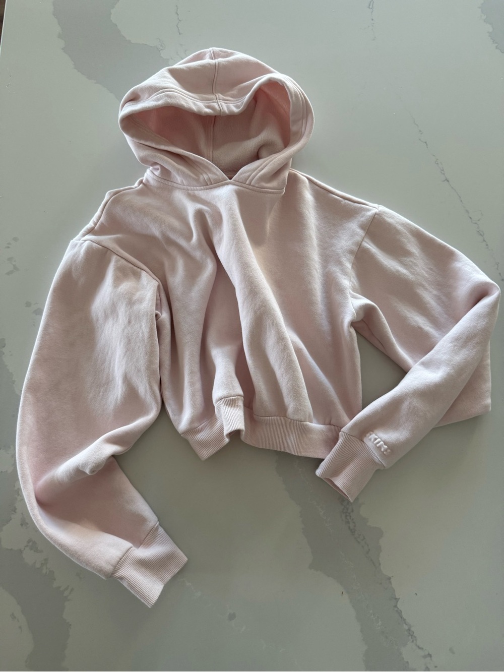 SKIMS Cropped Hoodie in Soft Pink - Picture 2 of 4